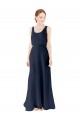 Soft Chiffon Open Back Long Scoop Neck A-Line Bridesmaid Dress Sudbury
