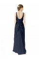 Soft Chiffon Open Back Long Scoop Neck A-Line Bridesmaid Dress Sudbury