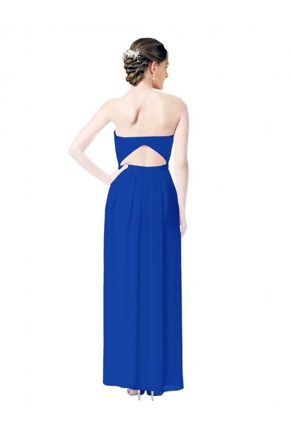 Soft Chiffon Open Back Long Sweetheart Sheath Bridesmaid Dress Sudbury