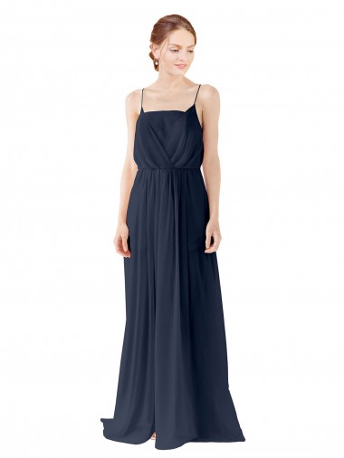 Chiffon Open Back Long Spaghetti straps A-Line Bridesmaid Dress / Evening Gowns Sudbury