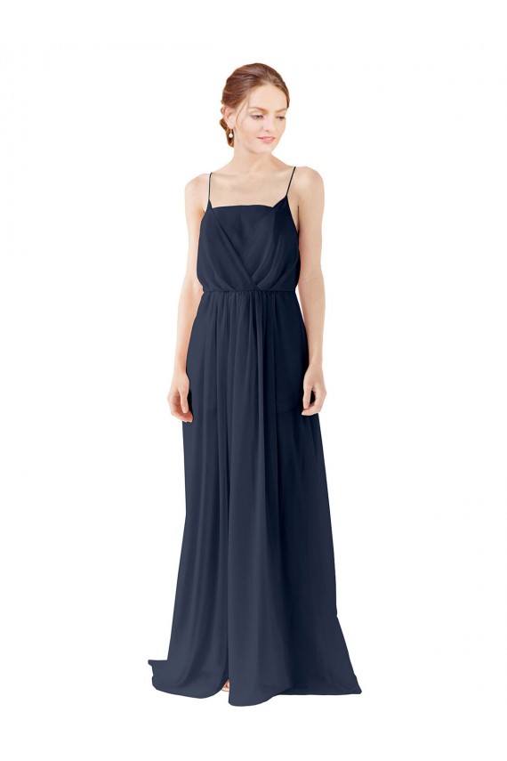 Chiffon Open Back Long Spaghetti straps A-Line Bridesmaid Dress / Evening Gowns Sudbury