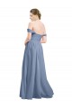 Soft Chiffon Open Back Long Off the Shoulder A-Line Formal Dress / Bridesmaid Dress Sudbury