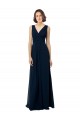 Chiffon V-Back Long V-Neck A-Line Bridal Party Dress Sudbury