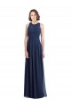 Chiffon Keyhole Back Long Floor Length Halter Neck A-Line Bridesmaid Dress Sudbury