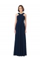 Chiffon Open Back Long Floor Length Off the Shoulder A-Line Bridesmaid Dress Sudbury