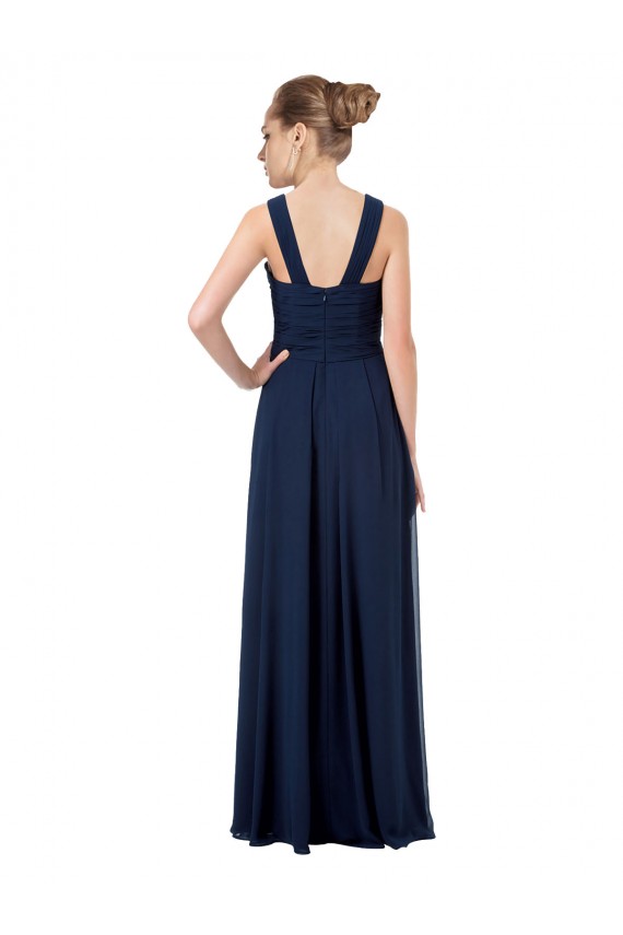 Chiffon Open Back Long Floor Length Off the Shoulder A-Line Bridesmaid Dress Sudbury
