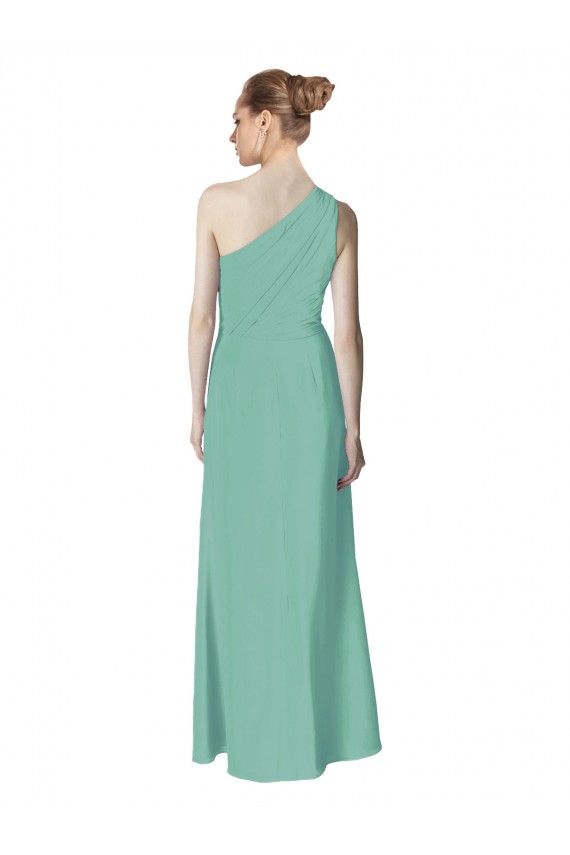 Soft Chiffon Long One Shoulder Jade A-Line Bridesmaid Dress Sudbury