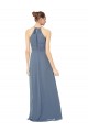 Soft Chiffon Long Spaghetti Straps Midnight Green A-Line Bridesmaid Dress Sudbury