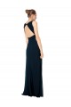 Soft Chiffon Long V-Neck Midnight Green A-Line Bridesmaid Dress Sudbury