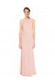 Chiffon Long Spaghetti Straps Pink A-Line Bridesmaid Dress Sudbury