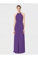 Soft Chiffon Criss Cross Back Long Spaghetti Straps Plum Purple A-Line Bridesmaid Dress Sudbury