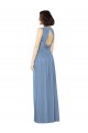 Soft Chiffon Open Back Long Bateau Neck A-Line Bridesmaid Dress Sudbury