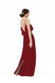 Soft Chiffon V-Back Long Scoop Neck Sheath Bridesmaid Dress Sudbury