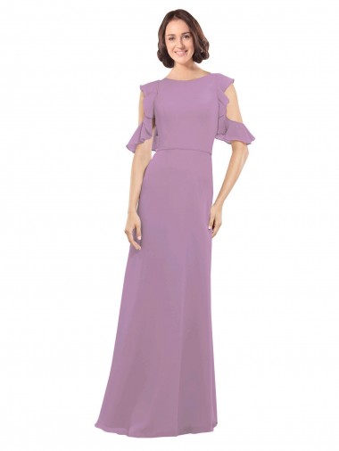 Soft Chiffon Criss Cross Back Long High Neck A-Line Bridesmaid Dresses Sudbury