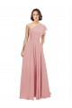 Chiffon Long One Shoulder Bliss Pink A-Line Bridesmaid Dress / Evening Dress Sudbury