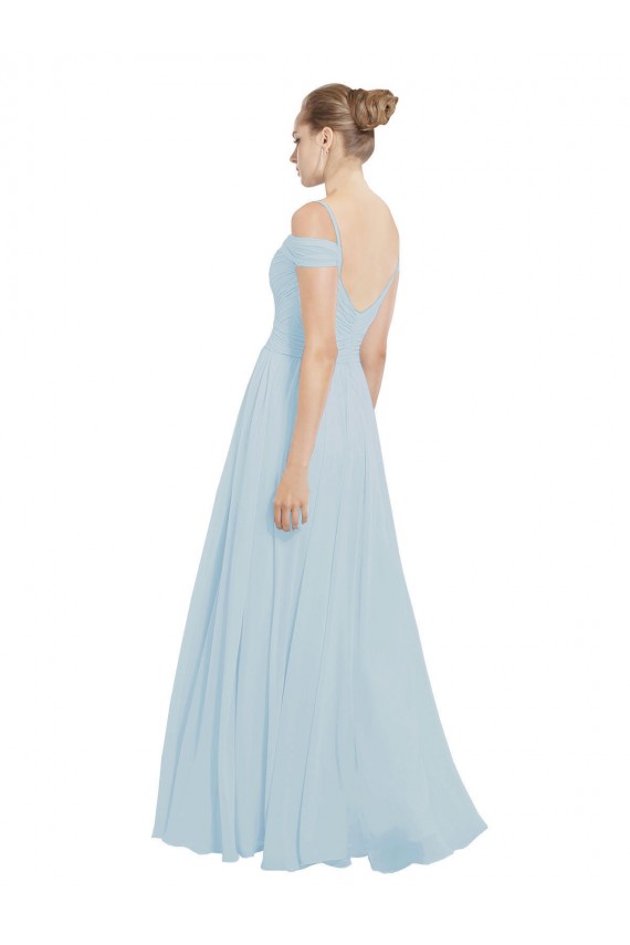 Soft Chiffon Long Off the Shoulder Sea Glass A-Line Evening Dress / Bridesmaid Dress Sudbury