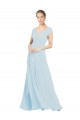 Soft Chiffon Long V-Neck Sea Glass A-Line Bridesmaid Dress Sudbury
