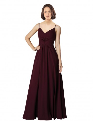 Soft Chiffon Long V-Neck A-Line Bridesmaid Gown Sudbury