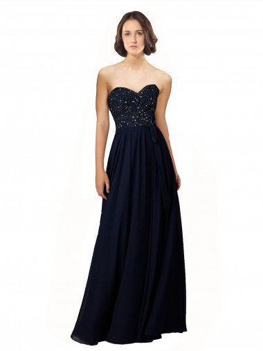Soft Chiffon Long Sweetheart Sheath Bridesmaid Dress / Formal Dress Sudbury