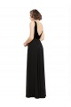 Soft Chiffon & Velvet Open Back Long V-Neck A-Line Prom Dress / Bridesmaid Dress Sudbury