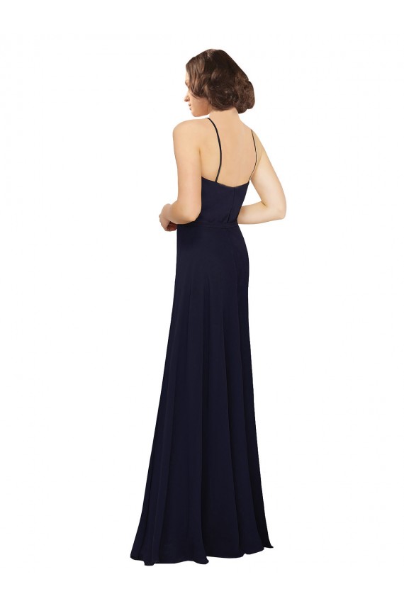 Soft Chiffon Long Scoop Neck Sheath Bridal Party Dress Sudbury