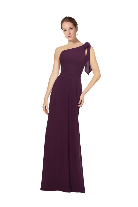 Soft Chiffon Long One Shoulder A-Line Bridesmaid Dresses Sudbury
