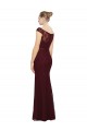 Soft Chiffon Long Bateau Neck Burgundy Gold Sheath Bridesmaid Dress Sudbury