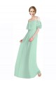 Soft Chiffon Long Off the Shoulder Mint Green A-Line Bridesmaid Dress Sudbury