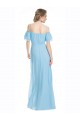 Soft Chiffon Long Off the Shoulder Mint Green A-Line Bridesmaid Dress Sudbury