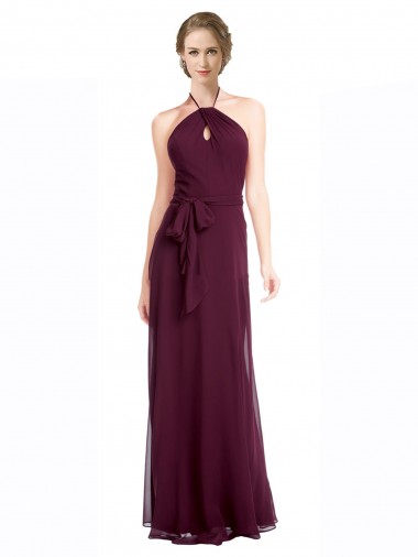 Soft Chiffon Low Back Long Spaghetti Straps A-Line Evening Dress / Bridesmaid Dress Sudbury