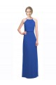 Soft Chiffon Low Back Long Spaghetti Straps Blue A-Line Bridesmaid Dress Sudbury