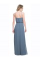 Soft Chiffon Low Back Long Spaghetti Straps Blue A-Line Bridesmaid Dress Sudbury