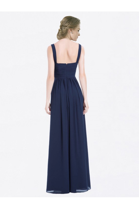 Soft Chiffon Low Back Long V-Neck A-Line Evening Gowns / Bridesmaid Dress Sudbury