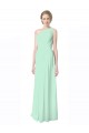 Soft Chiffon Long One Shoulder Mint Green A-Line Bridesmaid Dress Sudbury