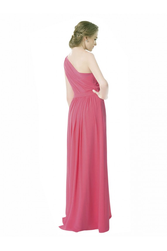 Soft Chiffon Long One Shoulder Mint Green A-Line Bridesmaid Dress Sudbury
