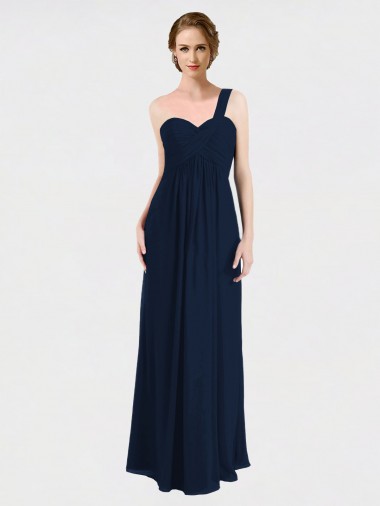 Soft Chiffon Low Back Long One Shoulder A-Line Bridesmaid Dress / Formal Dress Sudbury