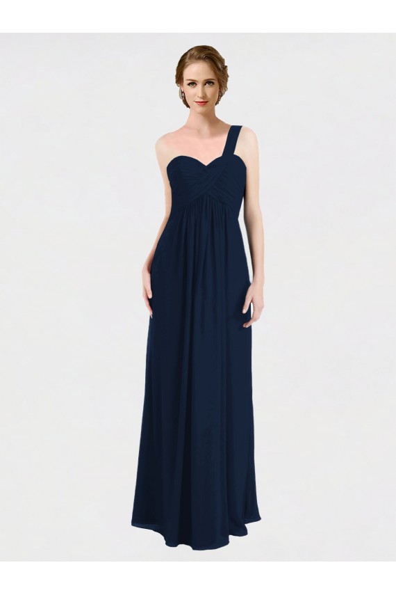 Soft Chiffon Low Back Long One Shoulder A-Line Bridesmaid Dress / Formal Dress Sudbury