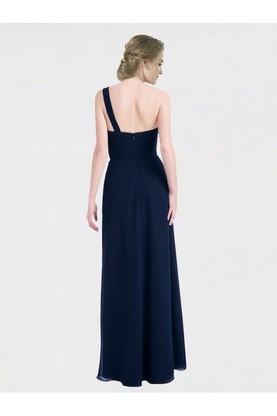 Soft Chiffon Low Back Long One Shoulder A-Line Bridesmaid Dress / Formal Dress Sudbury