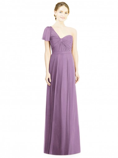 Soft Chiffon Open Back Long One Shoulder A-Line Formal Dress / Bridesmaid Dress Sudbury