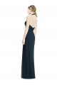 Soft Chiffon Open Back Long Halter Neck Dark Navy A-Line Formal Dress / Bridesmaid Dress Sudbury