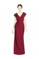 Soft Chiffon V-Back Long V-Neck Burgundy Trumpet Bridesmaid Dress Sudbury