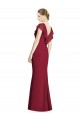 Soft Chiffon V-Back Long V-Neck Burgundy Trumpet Bridesmaid Dress Sudbury