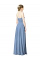 Chiffon Low Back Long Sweetheart Dusty Blue A-Line Wedding Party Dress Sudbury