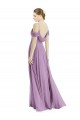 Soft Chiffon Open Back Long Off the Shoulder A-Line Semi Formal Evening Dress / Bridesmaid Dress Sudbury
