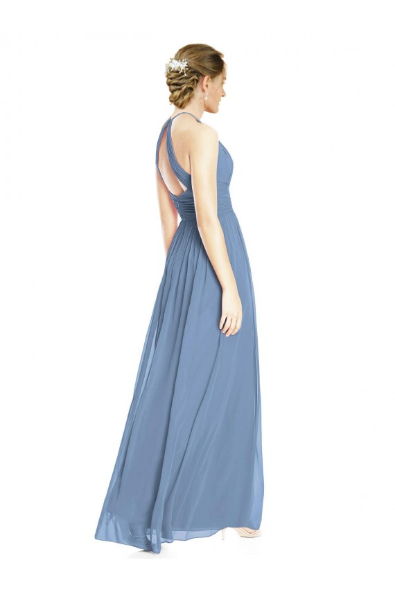 Chiffon Long Halter Neck A-Line Wedding Party Dress Sudbury
