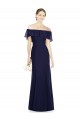 Soft Chiffon Long Off the Shoulder Dark Navy Trumpet Bridesmaid Dress Sudbury