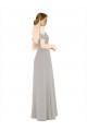 Soft Chiffon & Lace Open Back Long Off the Shoulder A-Line Bridesmaid Dress Sudbury
