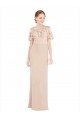 Soft Chiffon & Lace Long Off the Shoulder Champagne A-Line Prom Dress / Bridesmaid Dress Sudbury