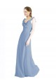 Chiffon Open Back Long Floor Length V-Neck A-Line Bridesmaid Dress Sudbury
