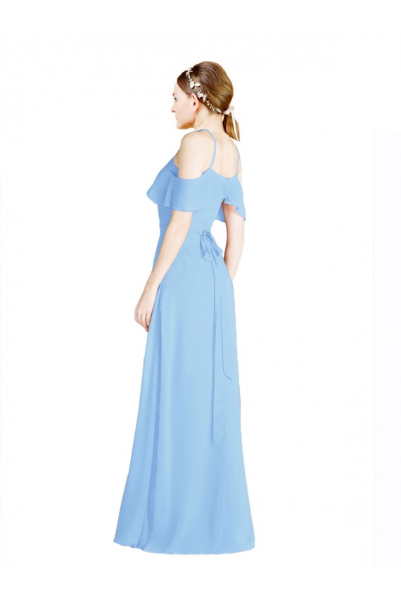 Soft Chiffon Low Back Long Halter Neck A-Line Formal Dress / Bridesmaid Dress Sudbury